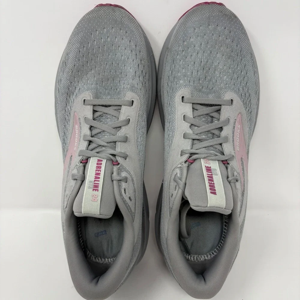 Brooks Adrenaline GTS 24 Women's Size 12 Narrow Grey Pink Running Shoes Sneakers